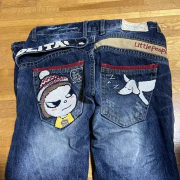 Little Peep 자수 데님 팬츠