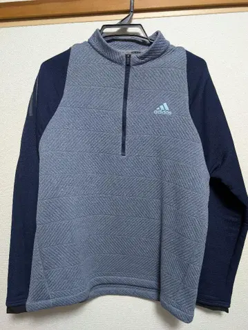 adidas 집업 스웨터 그레이/네이비