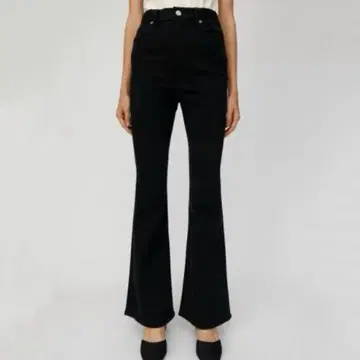 moussy 마우지 플레어 데님 청바지 하이웨스트 26 블랙