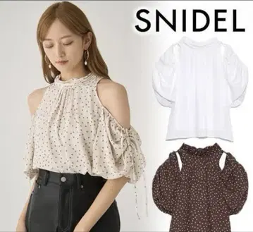 SNIDEL 2way 오프숄더 반팔 블라우스