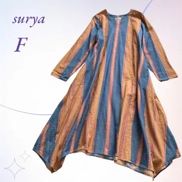 surya 수리야 / 롱 원피스 스트라이프 키넥 인도 면 100%
