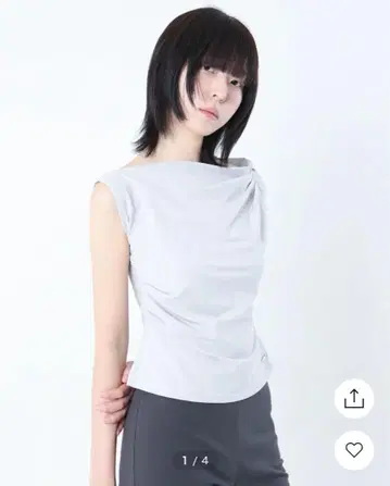 MISEKI SEOUL Slanted sleeveless top GREY