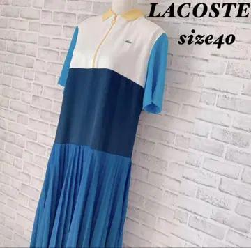 [컨디션 최상] LACOSTE 라코스테 맥시 길이 프릴 반팔 원피스 40