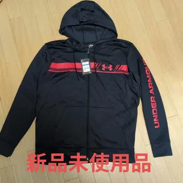 미사용 새상품 언더아머 플리스 바 로고 풀 집업 후디 XL