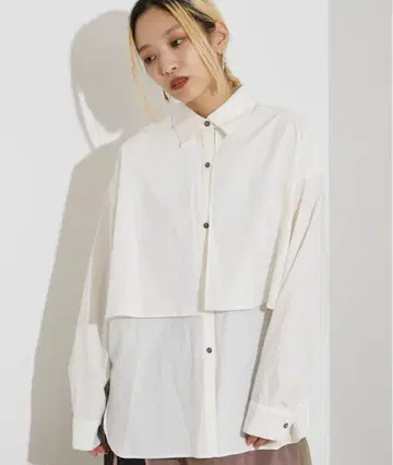 [Nomine] 롱 플라이 요크 셔츠 화이트