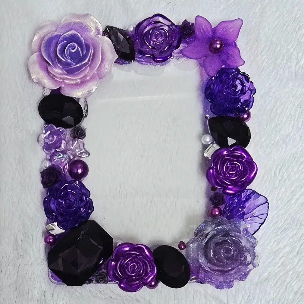 Luxury Deep Purple Krystal Stone Decoden Top 꾸 Poca Holder
