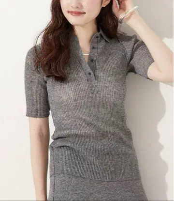 Plage SHEER RIB POLO 니트