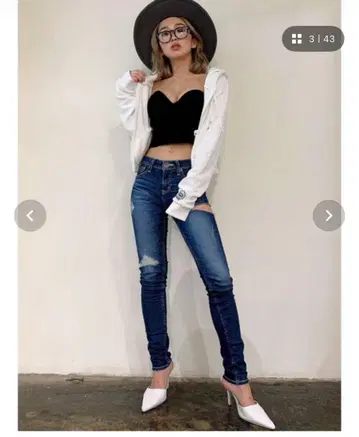 SIDE RIPPED 스키니 데님 팬츠 GYDA