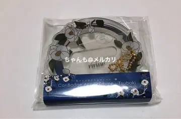 fukuya 후쿠야 캔뱃지 아크릴 프레임 흰 동백 화과 블루