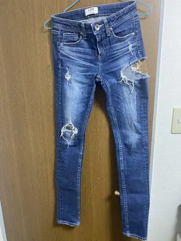 GYDA SIDE RIPPED 스키니 데님
