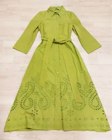 ZARA 라임 그린 셔츠 원피스