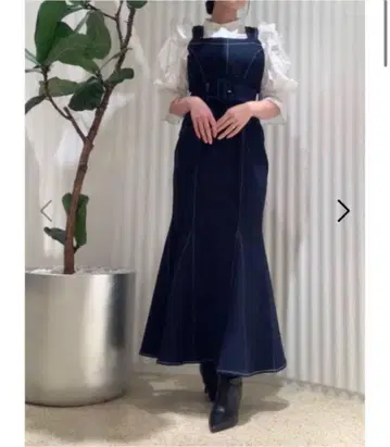 SNIDEL 코르셋 머메이드 데님 오버롤 스커트
