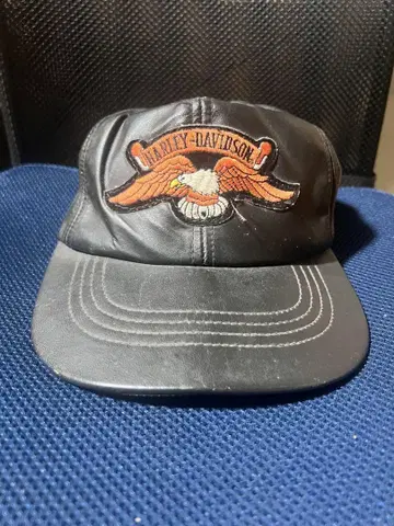 USA 제 Harley-Davidson 90년대 가죽 캡 블랙