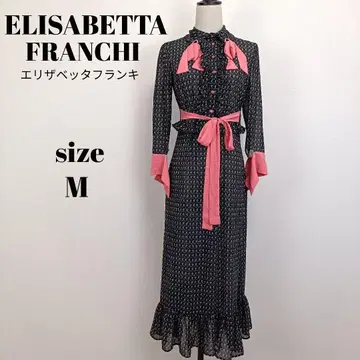 [ a1858 ] 엘리자베타 프란키 새상품급 올 패턴 프릴 롱 원피스