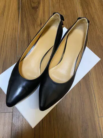 [히미코] 스틸레토 펌프스 24.5cm 블랙 리본 623102