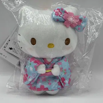 산리오 헬로키티 벚꽃 기모노 시리즈 마스코트 스카이블루 봉제인형