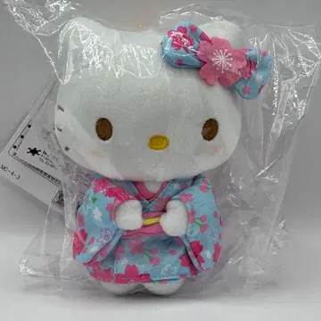 산리오 헬로키티 벚꽃 기모노 시리즈 마스코트 스카이블루 봉제인형