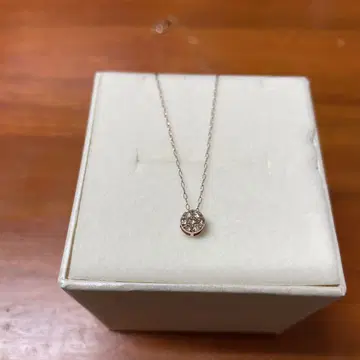 새상품급 Milluflora 10K 다이아몬드 핑크 골드 목걸이