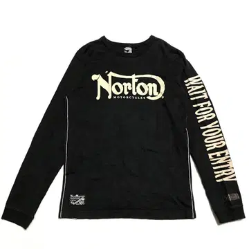 Norton 노턴 USED 가공 바이커 티셔츠 M 블랙 긴팔 롱티