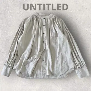 UNTITLED 언타이틀 셔츠 블라우스 개더 디자인 린넨 혼방 S