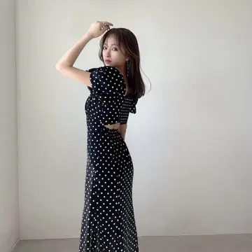 Resexxy 버블 슬리브 머메이드 원피스