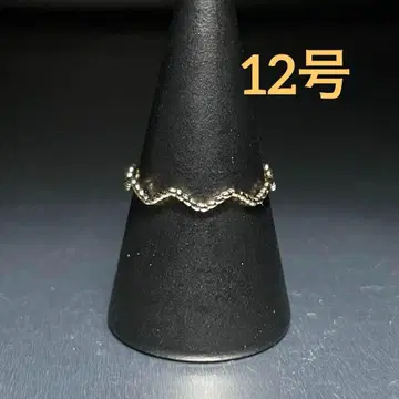 빈티지 패션 반지 골드 12호 물결 모양 디자인 레트로 반지