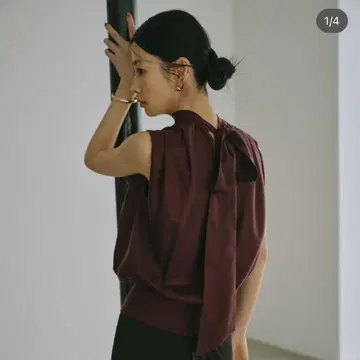 [아뉴앙스] 큐프라 드레이프 블라우스 burgundy