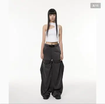 FLAREUP 플로우잉 와이드 팬츠 차콜 musinsa