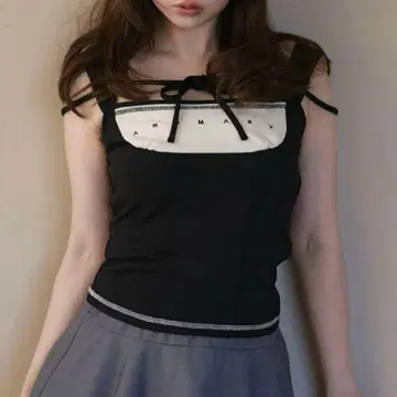 ANDMARY Luca stitch tops black