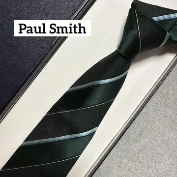 컨디션 최상 폴스미스 컬렉션 넥타이 그린 스트라이프 실크 자카드