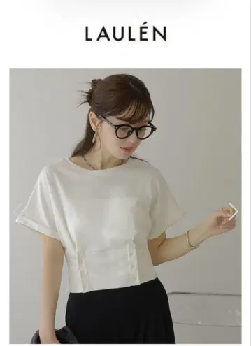 LAULEN waist button crew neck tee