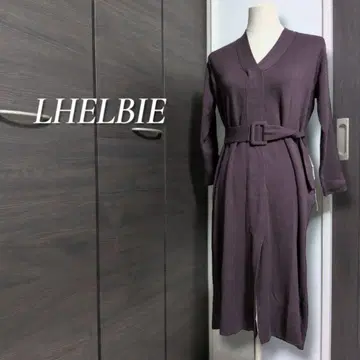[택 포함 새상품] LHELBIE 스트레치 니트 앞 슬릿 롱 원피스