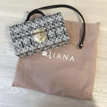 다이애나 DIANA 트위드 박스 숄더백 블랙 x 화이트