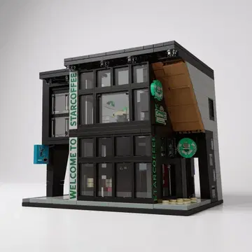 레고 호환 STARCOFFEE 2층 카페 모델