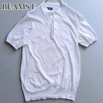 BEAMS F 이탈리아제 화이트 피케 셔츠