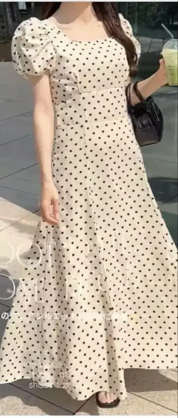 그레일 도트 무늬 맥시 원피스 S 사이즈