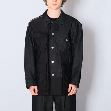 WIZZARD WASHED DOCKING DENIM ARMY JACKET
