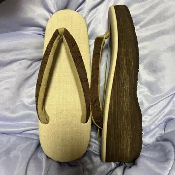 미사용 브라운 조리 꽃무늬 디자인
