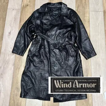 WindArmor 블랙 가죽 코트
