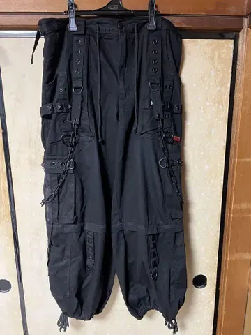 Tripp nyc 스터드 플레어 본지티 카고 팬츠 XL 블랙