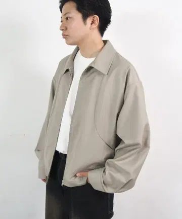레어 택 포함 후즈후 갤러리 BLESS 지퍼 블루종 베이지 숏 기장
