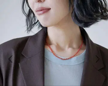 새상품 [ eL+1 ] beads short necklace 레드 오네상