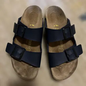 Birkenstock 네이비 더블 벨트 샌들 39