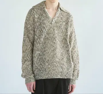 Camphor wood 시스루 짜임 스키퍼 L/S 니트 셔츠