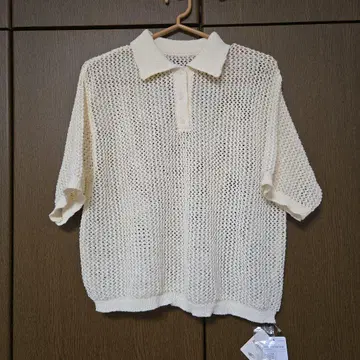 BEAMS HEART 메쉬 니트 폴로
