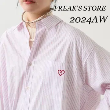 [ 2024AW ] FREAK'S STORE 하트 자수 스트라이프 셔츠