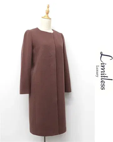 K329/새상품급 LIMITLESS LUXURY 롱 코트 노카라 36