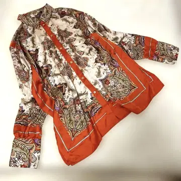 ZARA 올 패턴 셔츠 페이즐리 화려한 컬러풀 빅 사이즈
