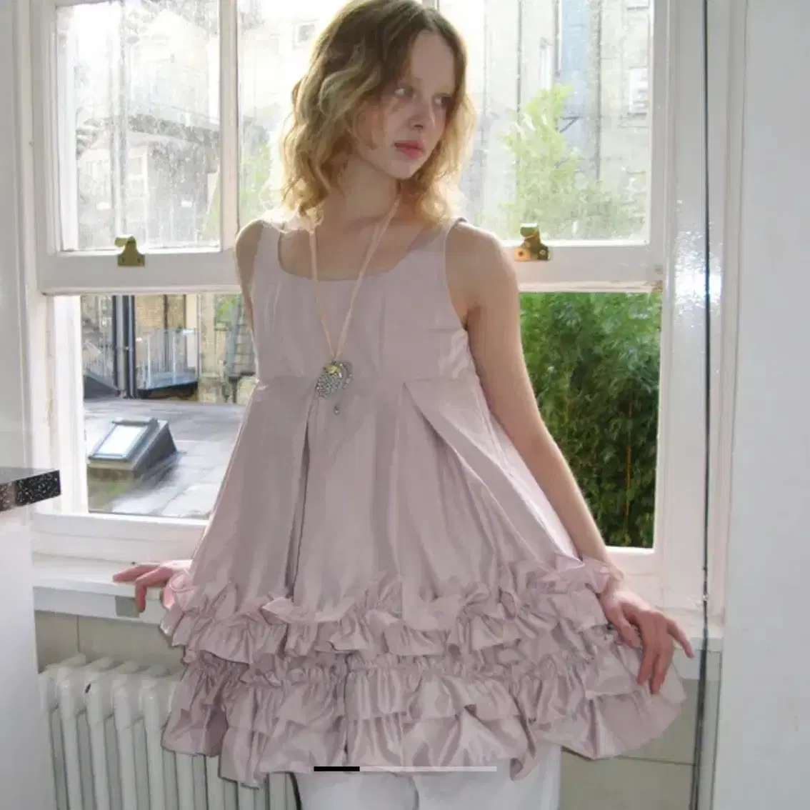 SINOON | 시눈 Sinoon Frill Sleeveless Dress Pink #프레클