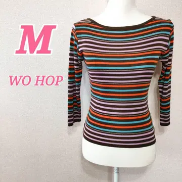 WO HOP 7부 소매 보더 티셔츠 M 상의 걸리시 스트릿